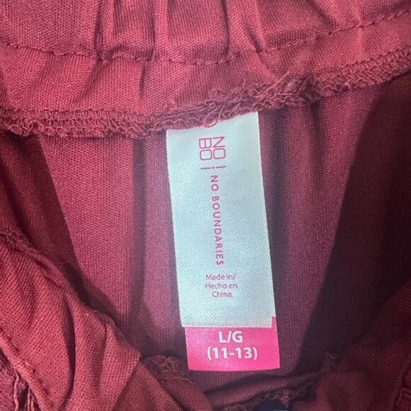 No Boundaries Maroon Lace Applique Eyelash Trim Short Sleeve Blouse Women Sz L - Picture 7 of 9